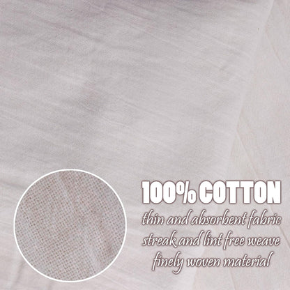Perlli Kitchen Flour Sack Towels - 12 Pack Lint-Free 100% Cotton Dish Drying Cloths | 28 x 28 Inches, White