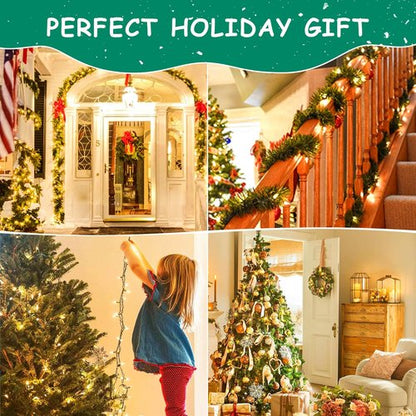 HEYFUNi Clear Christmas Lights - 50 Count Mini String Lights for Indoor/Outdoor Use - 13 Feet Green Wire