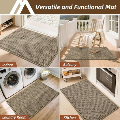 COSY HOMEER Door Mat - Non-Slip Absorbent Entryway Rug | 20" x 32" Taupe Washable Floor Mat