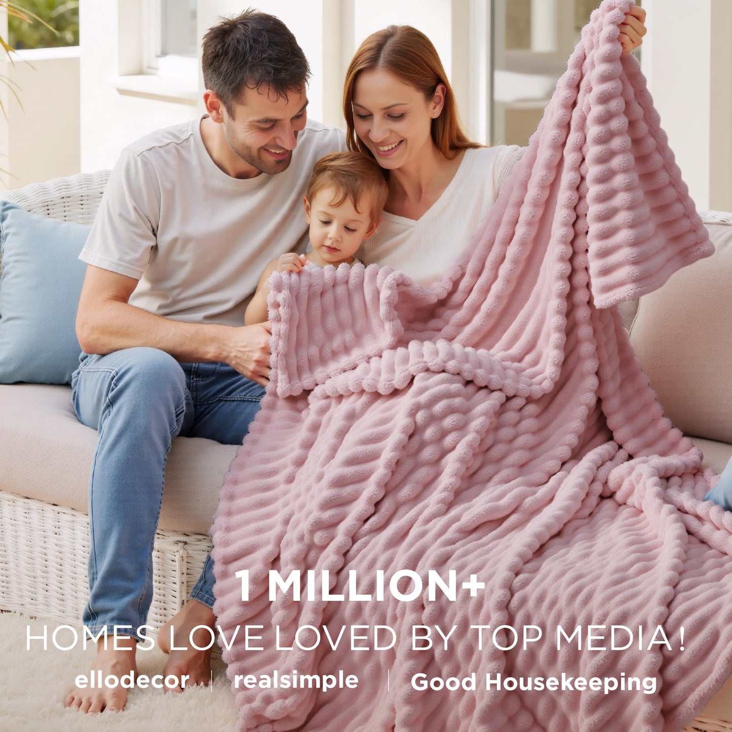 Bedsure GentleSoft Pink Full Blanket for Couch - Cozy Soft Blankets for Women, Cute Small Fleece Throws for Girls, Birthday Gifts for Women Decor Gifts for Mom, 84x90 Inches