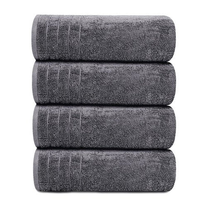 Tens Towels Pack of 4 Extra Large Bath Towels 30 x 60 Inches, 100% Cotton, Larger & Lighter Weight, Quicker to Dry, Super Soft and Absorbent, Perfect for Bathroom, Dark Grey