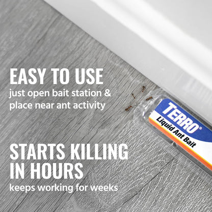 TERRO Ant Killer Bait Stations T300B - Liquid Bait for Effective Indoor Ant Control - 12 Count