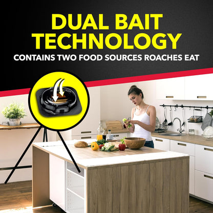 Raid Double Control Roach Baits - Child Resistant Indoor Solution | Kills Roaches for 3 Months, 12 Count