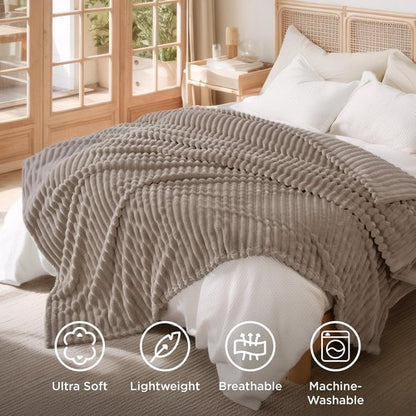 Bedsure GentleSoft Light Brown Full Blanket - Cozy Fleece Throw for Couch, Perfect Gift for Women | 84x90 Inches