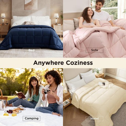 Bedsure Comforter Duvet Insert - Quilted Comforters Oversized King, All Season Duvet, GentleSoft Down Alternative Bedding Blanket, with 8 Tabs, Gifts for Women/Men, Purple, Oversized King 116x98 Inch