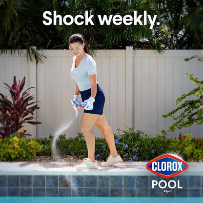 Clorox® Pool&Spa™ Shock XTRABLUE® - Fast-Acting Bacteria & Algae Killer | Swim-Ready in 15 Minutes (12-Pack)
