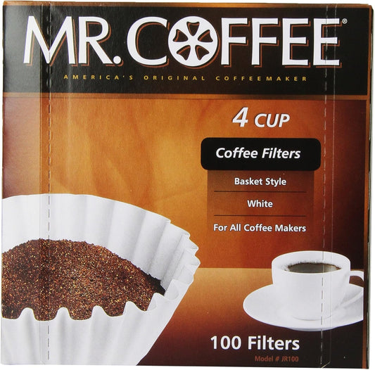 Mr. Coffee 4-Cup Coffee Filters - White Paper, 100-Count Boxes | Pack of 12 for Fresh Brews