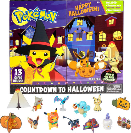 Pokemon Halloween Advent Countdown Calendar 2021 - 13 Pieces with 10 Toy Figures & 3 Accessories | Ages 4+