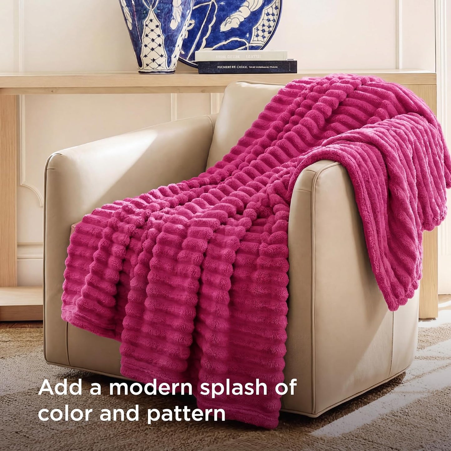 Bedsure GentleSoft Hot Pink Fleece Blanket - Cozy, Soft Throw for Women | 60x80 Inches