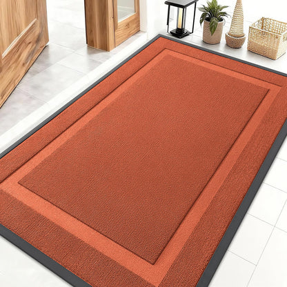 OLANLY Front Door Mat Indoor Outdoor Entrance, Waterproof All-Season, All-Weather Doormat, Sturdy Natural Rubber, Low Profile, Easy Clean Patio Porch Entryway Mat, 47x32, Vermillion Red