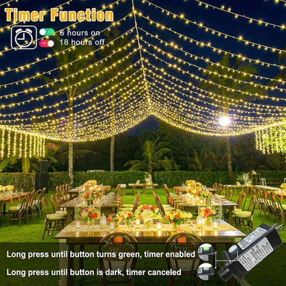 300 LED Christmas Lights by [Brand Name] - 100FT Waterproof Plug-In String Lights | 8 Modes for Indoor/Outdoor Decor