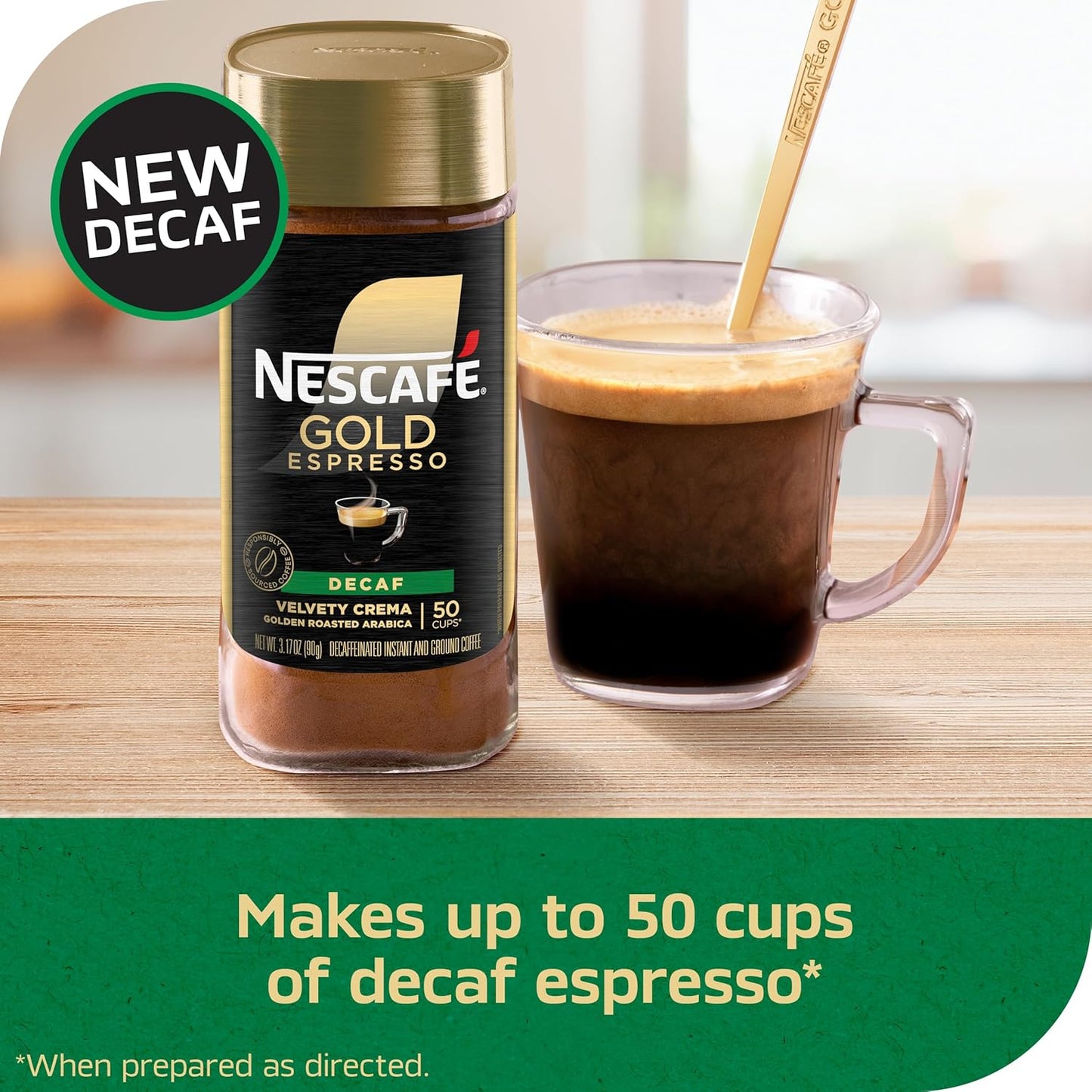 NESCAFÉ Gold Decaf Espresso Instant Coffee - Rich Flavor, 3.17 oz for Smooth Enjoyment