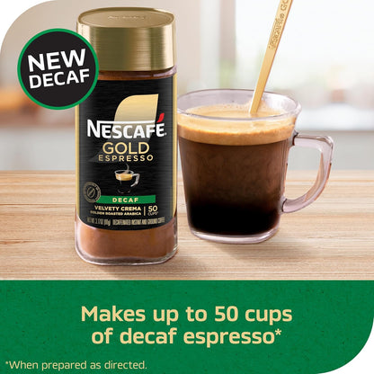 NESCAFÉ Gold Decaf Espresso Instant Coffee - Rich Flavor, 3.17 oz for Smooth Enjoyment