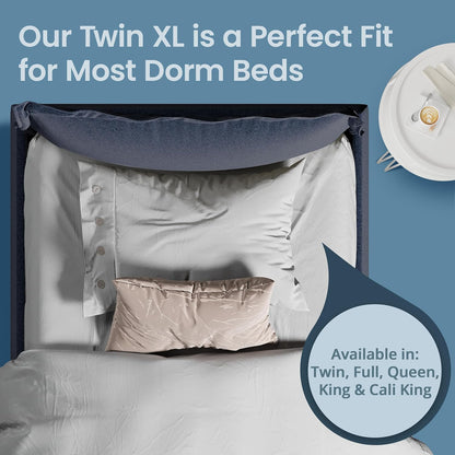 SafeRest Waterproof Mattress Protector - Twin Size, Fitted Design, Machine Washable Cotton Blend