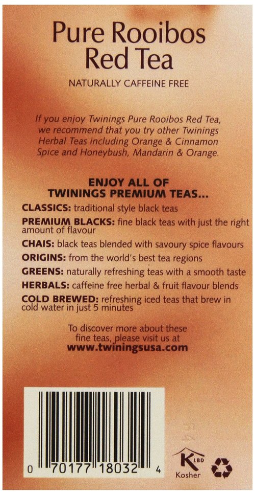 Twinings Tea Red African Rooibos Tea, 20 ct (Pack of 4)