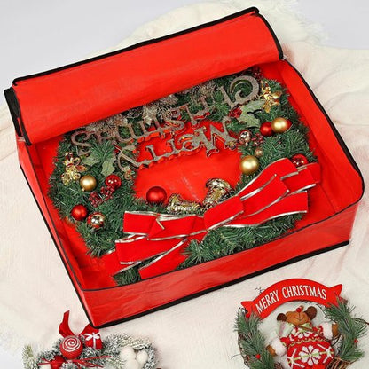 HOMEST Wreath Storage Organizer - Durable 30" Bag with Zipper & Reinforced Handles for Dust Protection