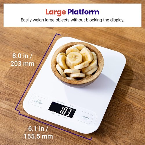 Etekcity Digital Kitchen Scale - Accurate Weighing in Grams & Ounces for Baking & Cooking | White