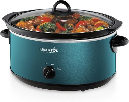Crock-Pot 7-Quart Slow Cooker - Family Size for 8+ People | Removable Stoneware, Dishwasher Safe, Turquoise