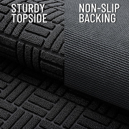 OLANLY Heavy-Duty Front Door Mat - Absorbent, Non-Slip Rubber Doormat | 29.5x17 Inches, Black