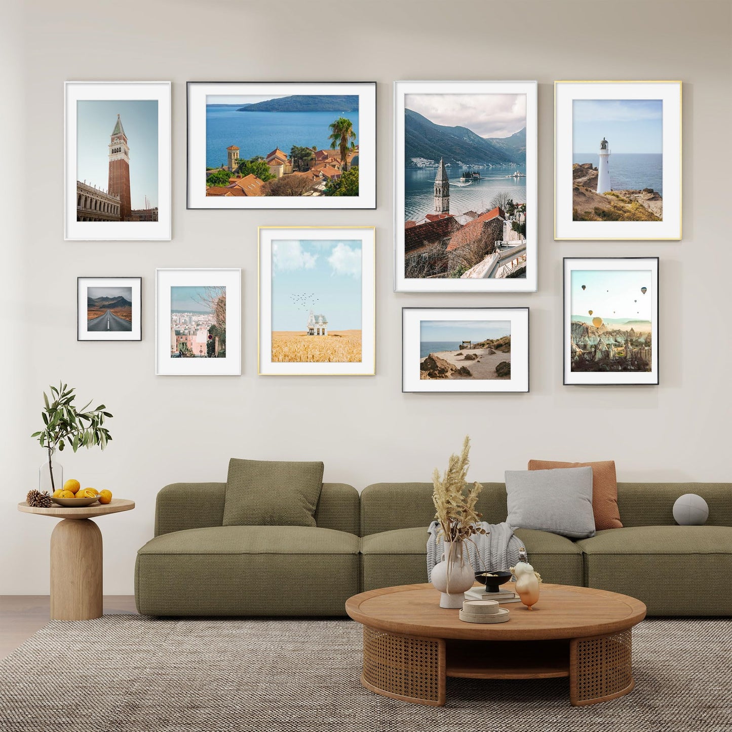 RICHFOCUS 18x24 Metal Picture Frame, Ultra-Thin Deep Aluminum Photo Frame with Cross-Hatch Brushed Satin Finish, Minimalist Modern Poster Frame with Tempered Glass and Mat for 16x20, Black