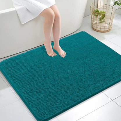 OLANLY Bathroom Rugs 47x32, Extra Soft Absorbent Chenille Bath Rugs, Rubber Backing Quick Dry, Machine Washable Bath Mats for Bathroom Floor, Tub and Shower, Home Decor Accessories, Deep Lake