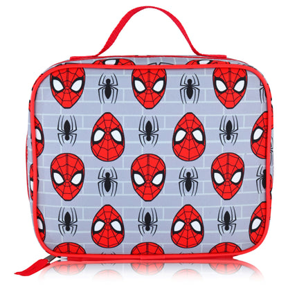 Fast Forward Marvel Spiderman Lunch Box for Kids | Spiderman Insulated Lunch Bag Lunch Box for Boys, Girls, Unisex | Spiderman Grey Reusable Lunchbox