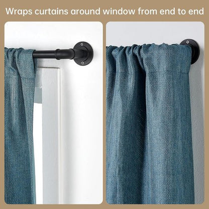 Industrial Curtain Rods - Blackout Wrap Around Design for Windows 28-48 Inches | 7/8 Inch Diameter