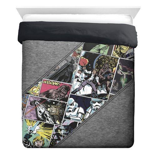 Jay Franco Star Wars Comic Queen Comforter & Sham Set - Kids Super Soft Bedding - Fade Resistant Microfiber (Official Star Wars Product)
