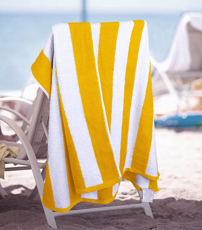 Utopia Towels Pack of 4 Cabana Beach Towels, Oversized 30 x 60 Inches Cotton Beach Towel Set, Smooth Ring Spun Texture for Pool and Swim Days, Modern Striped Design Bath Towels