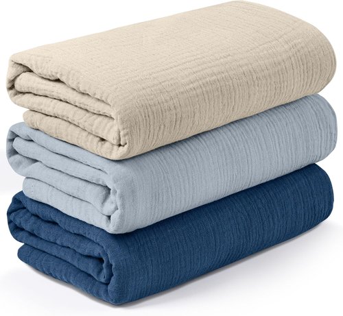 Graceful Muslin Swaddle Blankets - 3 Pack Soft & Breathable Receiving Blankets | Large 38 x 40 Inches