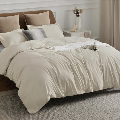 Bedsure Duvet Cover Oversized King Size - Only Includes 1 Duvet Cover (120"x98"), Hotel Luxury Soft Double Brushed All Season Bedding, Zipper Closure, Linen (No Comforter, No Pillow Shams)