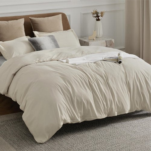 Bedsure Duvet Cover Oversized King Size - Only Includes 1 Duvet Cover (120"x98"), Hotel Luxury Soft Double Brushed All Season Bedding, Zipper Closure, Linen (No Comforter, No Pillow Shams)