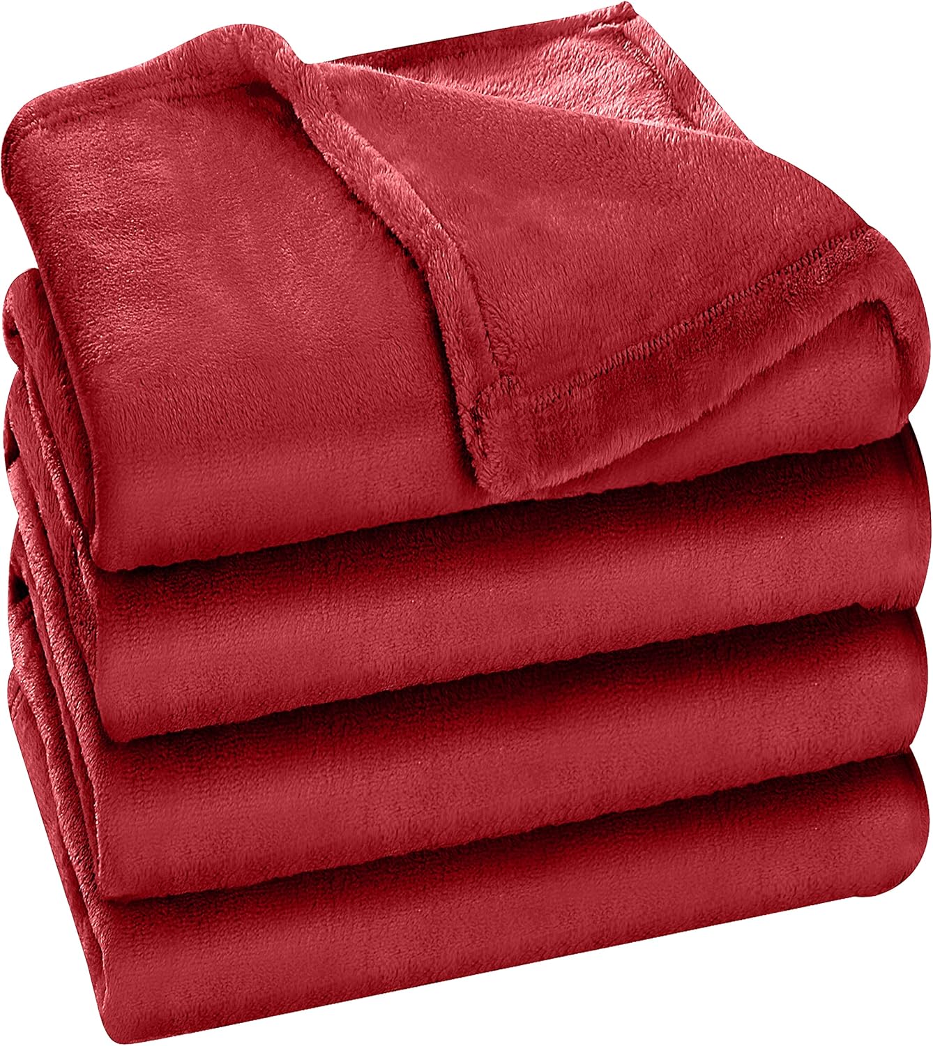 Utopia Bedding Fleece Blanket - Luxury Burgundy Queen Size Microfiber | Soft, Anti-Static 300GSM (90x90 Inch)