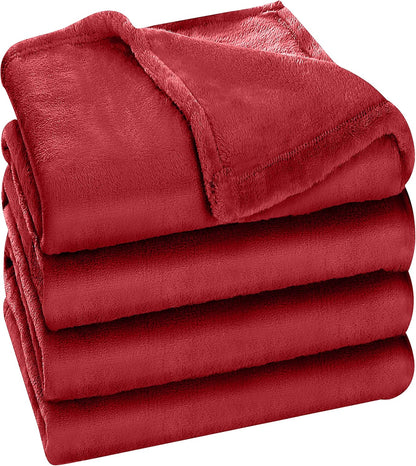 Utopia Bedding Fleece Blanket - Luxury Burgundy Queen Size Microfiber | Soft, Anti-Static 300GSM (90x90 Inch)