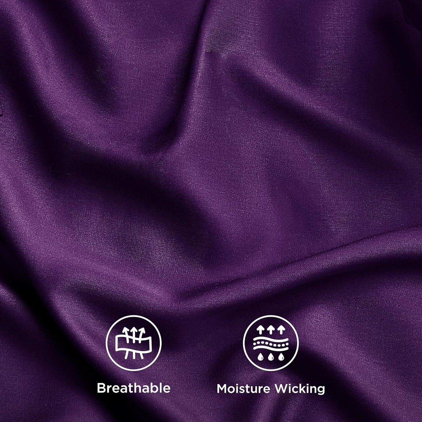 Bedsure Cooling California King Sheet Set - Breathable Rayon from Bamboo, Soft & Luxurious, Deep Pocket, Plum