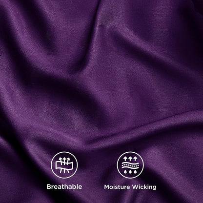 Bedsure Cooling California King Sheet Set - Breathable Rayon from Bamboo, Soft & Luxurious, Deep Pocket, Plum