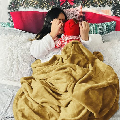 Bedsure GentleSoft Fleece Blanket Twin Size Yellow - 300GSM Lightweight Plush Fuzzy Cozy Soft Warm Blanket for Bed, Sofa, Couch, Travel, Camping, 60x80 inches