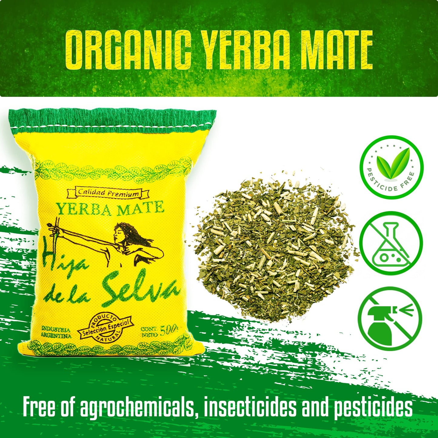 The Argentino Yerba Mate Orgánica Hija de la Selva Té Suelto Tradicional Sudamericano Bebida De Té