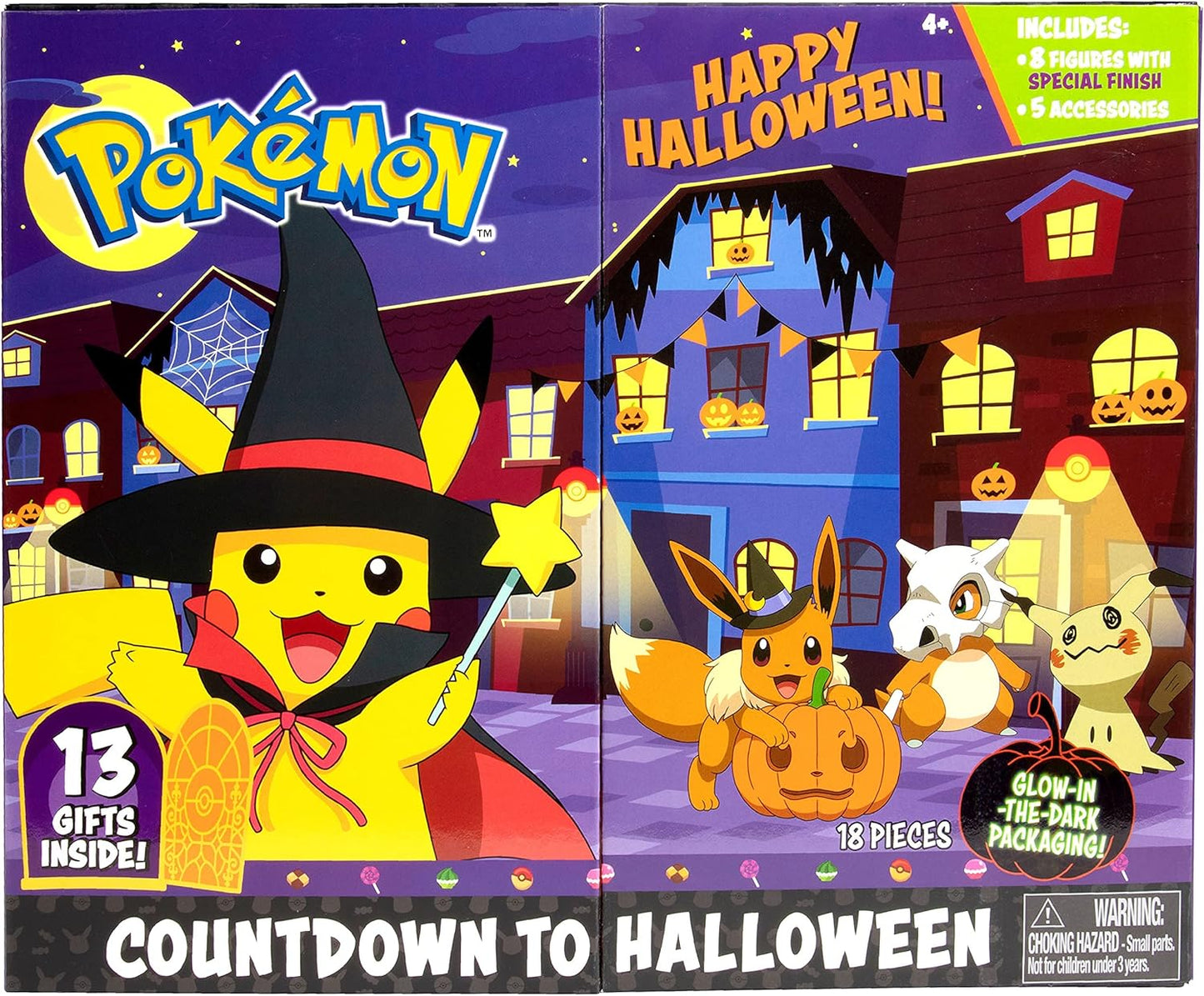 Pokemon Halloween Advent Countdown Calendar 2021 - 13 Pieces with 10 Toy Figures & 3 Accessories | Ages 4+