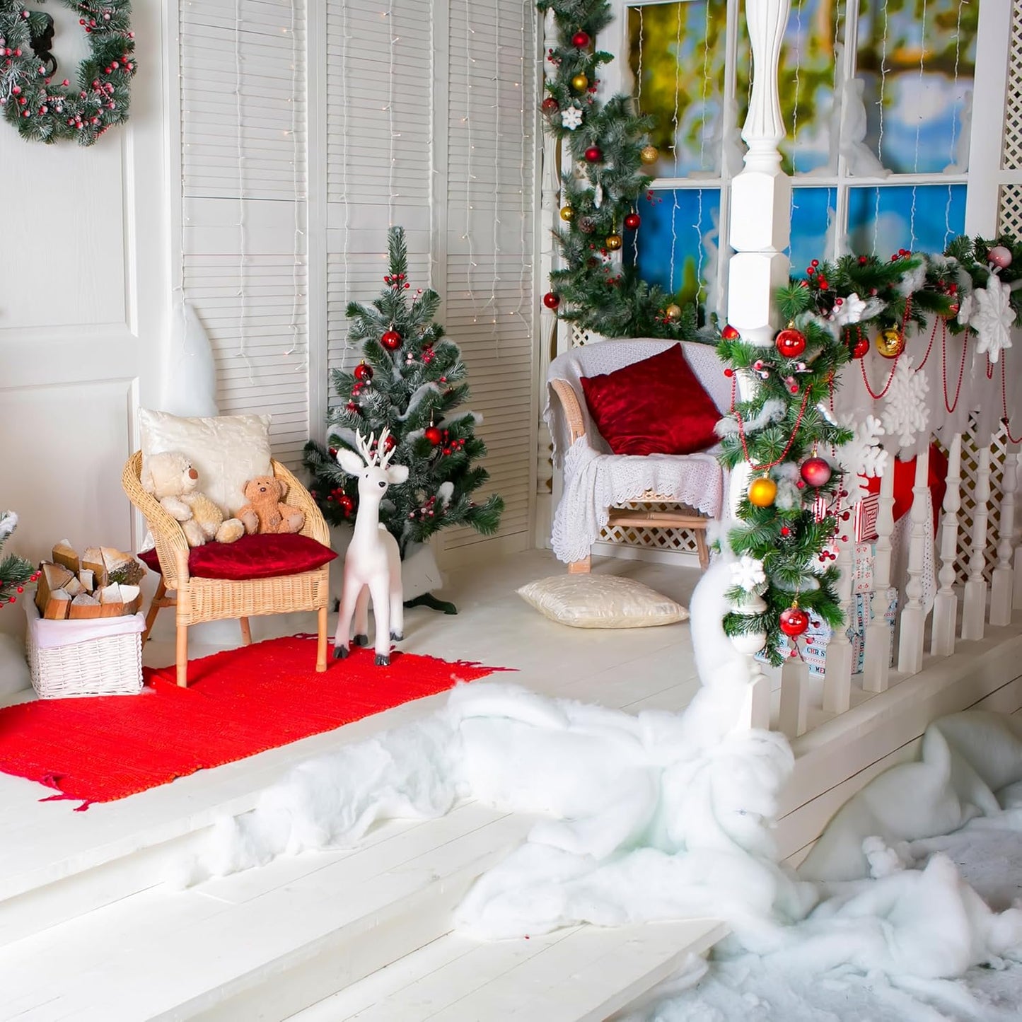 Palonu Snow Blanket - Thick, Soft Artificial Snow Cover for Christmas Decor | 3 x 8 Ft Fluffy White Blankets