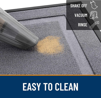 OLANLY Waterproof Front Door Mat - All-Season Indoor/Outdoor Doormat, Easy Clean, 35x23, Classic Gray