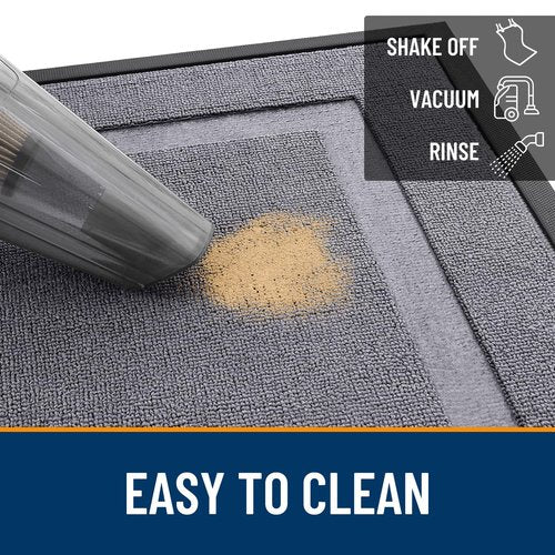 OLANLY Front Door Mat Indoor Outdoor Entrance, Waterproof All-Season, All-Weather Doormat, Sturdy Natural Rubber, Low Profile, Easy Clean Patio Porch Entryway Mat, 71x47, Classic Gray
