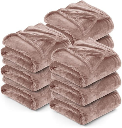 Utopia Bedding Rose Pink 300GSM Fleece Blanket (King Size - 90x102Inch) Luxury Soft Bed Blanket (Bulk Pack of 9)