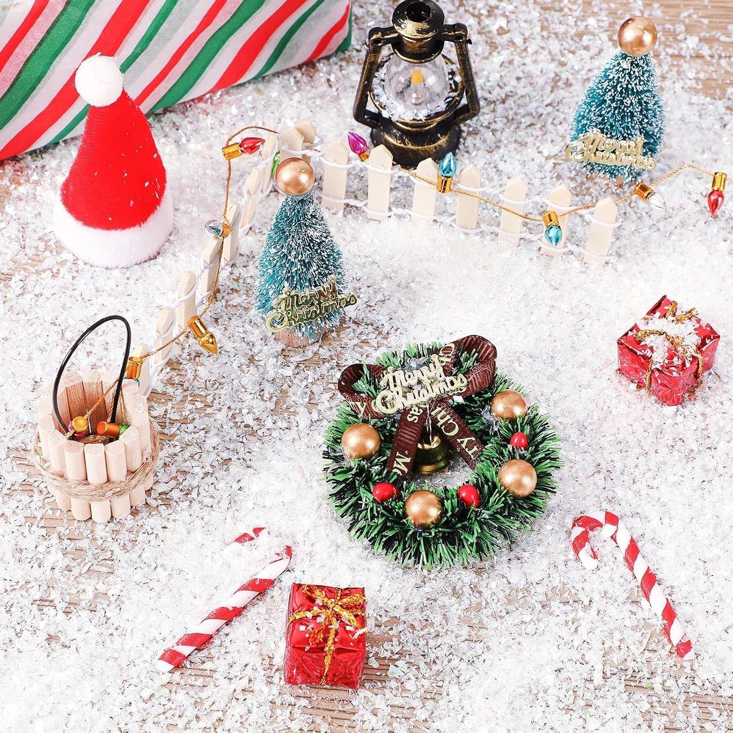 Skiennix 14oz Artificial Snow | Sparkling White Faux Snowflakes for Christmas Decor