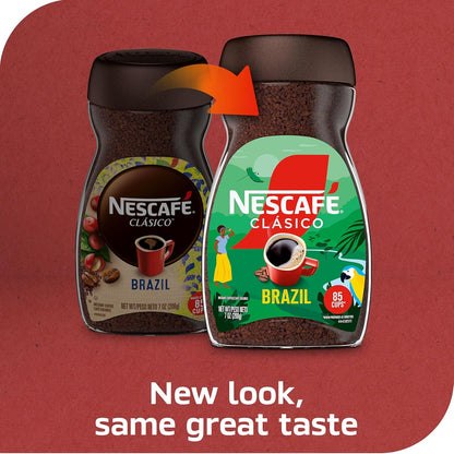 NESCAFÉ CLÁSICO Instant Coffee - Rich Flavor from Brazil | 7 Oz Jar for Quick Energy Boost
