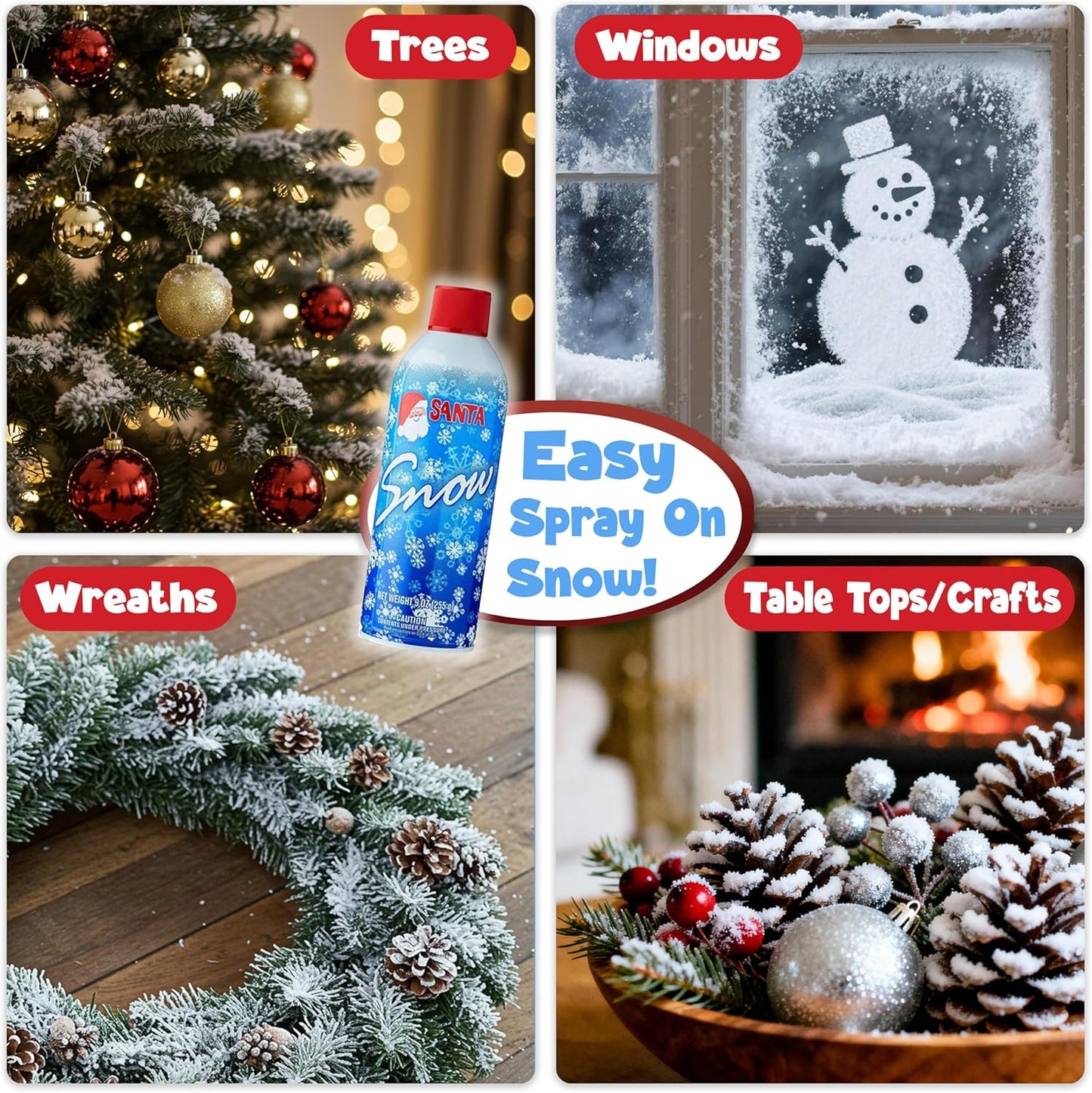 Stargo 13 oz Snow Spray - Winter Textured Artificial Snow for Holiday Decor | 2 Pack