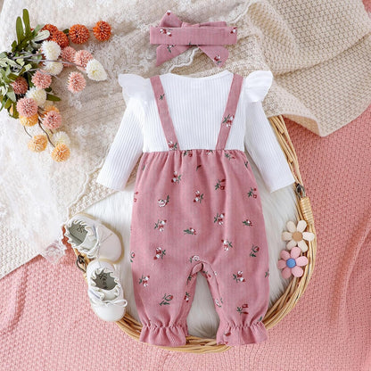 YINGISFITM Newborn Baby Girl Long Sleeve Romper - Cozy One-Piece Jumpsuit for Fall/Winter | Sizes 0-18 Months