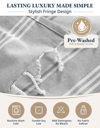 LANE LINEN Turkish Beach Towels Set of 4 - Oversized Beach Towel 39"x71", Durable Sand Proof Towel, Absorbent & Quick Dry, Perfect for Pool or Travel – Alloy