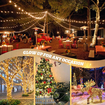 Skiennix 33ft 100 LED Fairy String Lights - Waterproof Warm White Twinkle Lights for Indoor/Outdoor Decor