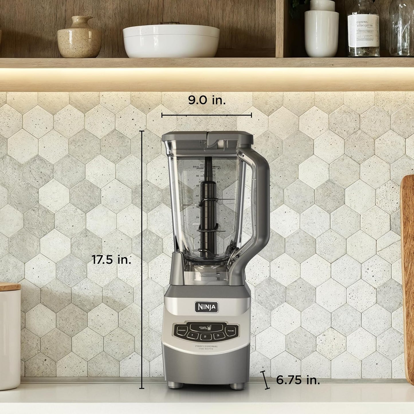 Ninja BL660 Professional Blender - 1100-Watt Smoothie & Food Processor with 72-Oz Pitcher & To-Go Cups | Gray